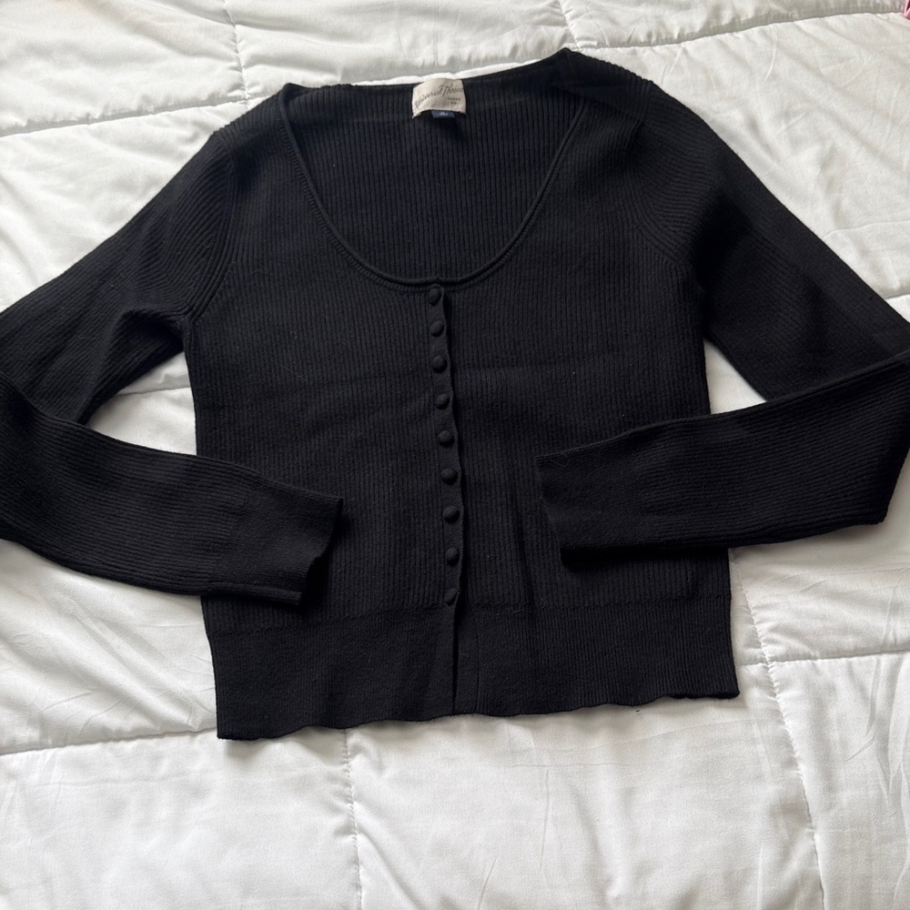 Black Button-Up Women's Sweater